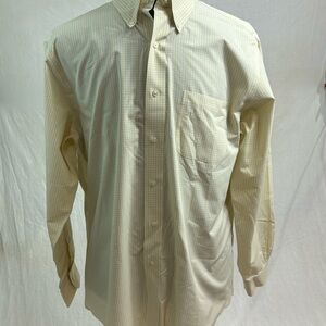 Brooks Brothers Yellow Checkered Dress Shirt 17-35